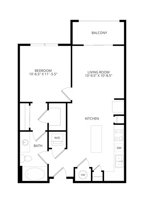 Florence at the Harbor one bedroom apartment